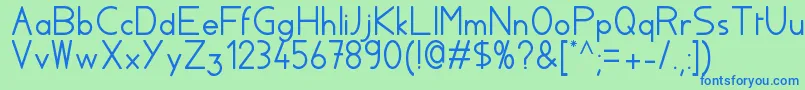 Czcionka Aylacsscript – niebieskie czcionki na zielonym tle