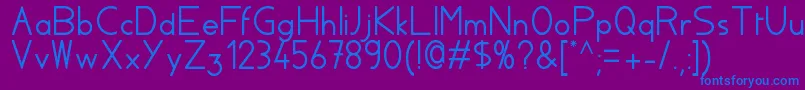 フォントAylacsscript – 紫色の背景に青い文字