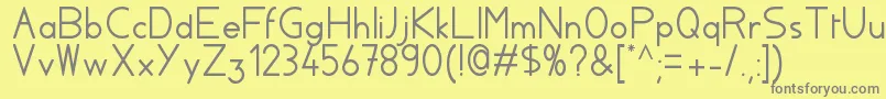 Fonte Aylacsscript – fontes cinzas em um fundo amarelo