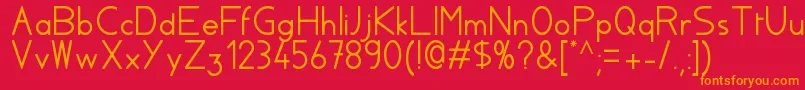 フォントAylacsscript – 赤い背景にオレンジの文字