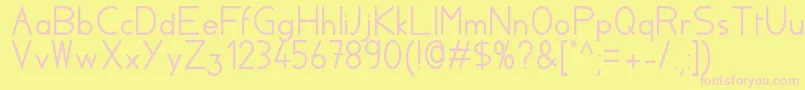 Fonte Aylacsscript – fontes rosa em um fundo amarelo