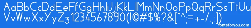 Czcionka Aylacsscript – białe czcionki na niebieskim tle