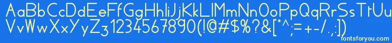 Czcionka Aylacsscript – żółte czcionki na niebieskim tle