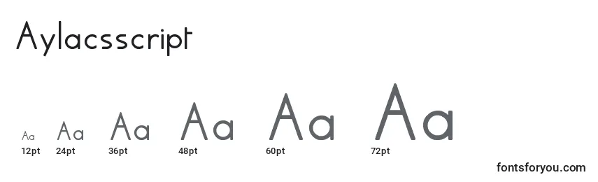 Größen der Schriftart Aylacsscript