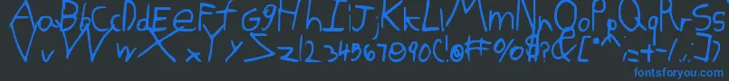 Kgdomoismyfavorite Font – Blue Fonts on Black Background