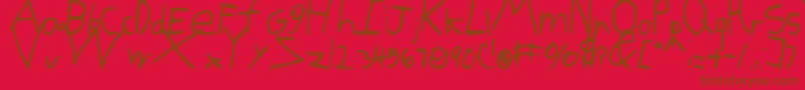 Kgdomoismyfavorite-fontti – ruskeat fontit punaisella taustalla