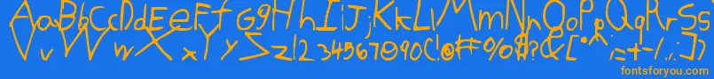 Kgdomoismyfavorite Font – Orange Fonts on Blue Background