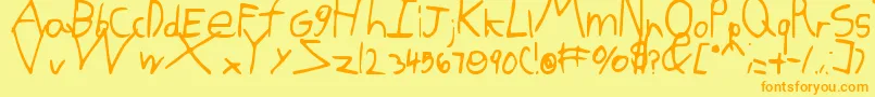 Kgdomoismyfavorite Font – Orange Fonts on Yellow Background