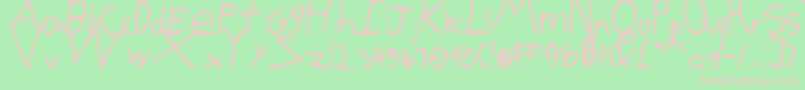 Kgdomoismyfavorite Font – Pink Fonts on Green Background