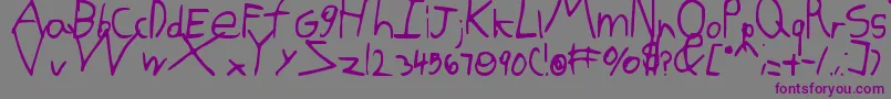 Kgdomoismyfavorite Font – Purple Fonts on Gray Background