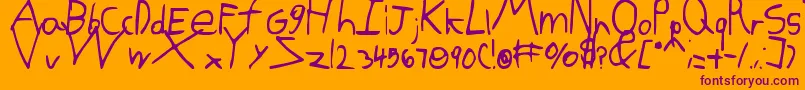 Kgdomoismyfavorite Font – Purple Fonts on Orange Background