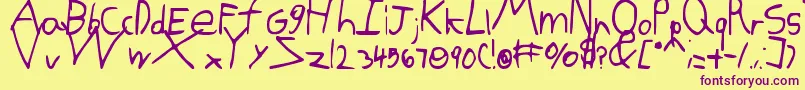 Kgdomoismyfavorite Font – Purple Fonts on Yellow Background