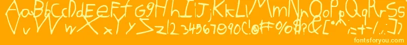 Kgdomoismyfavorite Font – Yellow Fonts on Orange Background