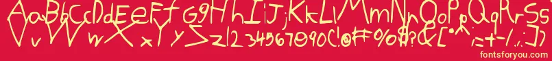 Kgdomoismyfavorite Font – Yellow Fonts on Red Background