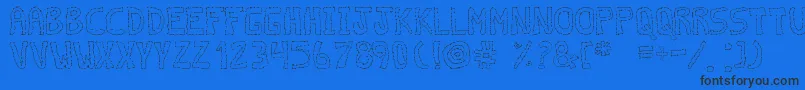 Fonte DiscontinuoTfb – fontes pretas em um fundo azul