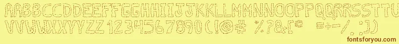 DiscontinuoTfb Font – Brown Fonts on Yellow Background