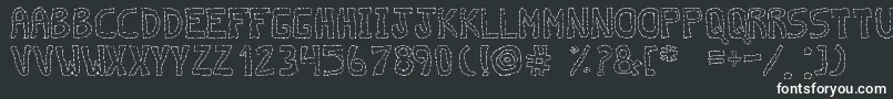 DiscontinuoTfb-fontti – valkoiset fontit mustalla taustalla