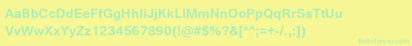 TungaBold Font – Green Fonts on Yellow Background