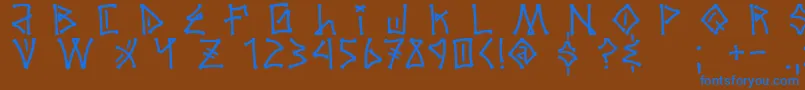 フォントElBarrio – 茶色の背景に青い文字
