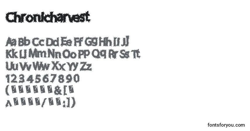 Czcionka Chronicharvest – alfabet, cyfry, specjalne znaki