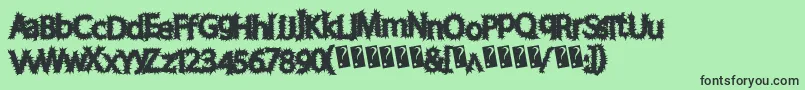 Fonte Chronicharvest – fontes pretas em um fundo verde
