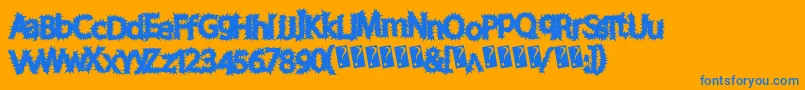 Chronicharvest Font – Blue Fonts on Orange Background