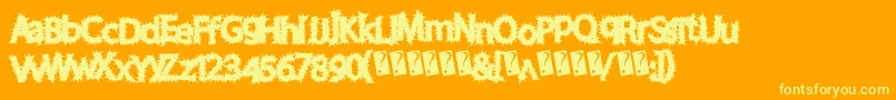 Chronicharvest-Schriftart – Gelbe Schriften auf orangefarbenem Hintergrund