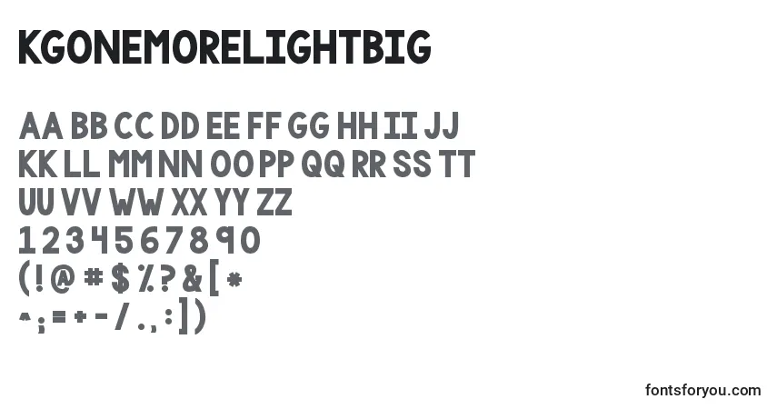 A fonte Kgonemorelightbig – alfabeto, números, caracteres especiais