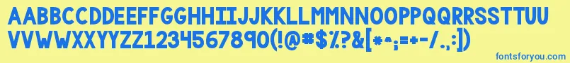 Kgonemorelightbig Font – Blue Fonts on Yellow Background