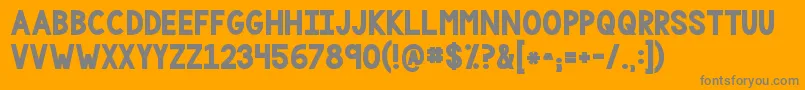 フォントKgonemorelightbig – オレンジの背景に灰色の文字