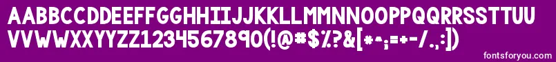 フォントKgonemorelightbig – 紫の背景に白い文字