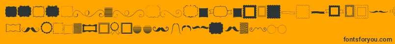 Fonte Kg Flavor And Frames – fontes pretas em um fundo laranja