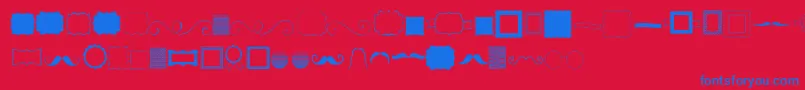 Kg Flavor And Frames Font – Blue Fonts on Red Background