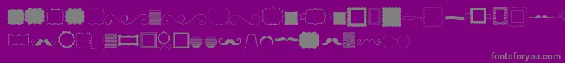 Kg Flavor And Frames-fontti – harmaat kirjasimet violetilla taustalla
