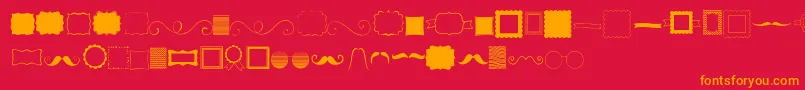 Fonte Kg Flavor And Frames – fontes laranjas em um fundo vermelho