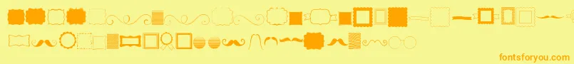 Kg Flavor And Frames-Schriftart – Orangefarbene Schriften auf gelbem Hintergrund