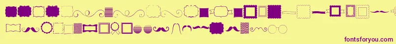 Kg Flavor And Frames Font – Purple Fonts on Yellow Background