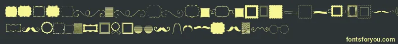 フォントKg Flavor And Frames – 黒い背景に黄色の文字