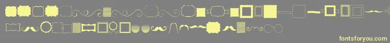 Kg Flavor And Frames-Schriftart – Gelbe Schriften auf grauem Hintergrund
