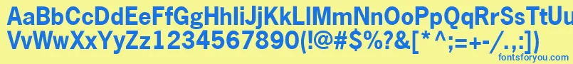 NewsGothicLtBold Font – Blue Fonts on Yellow Background