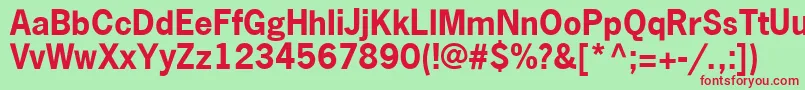 NewsGothicLtBold Font – Red Fonts on Green Background