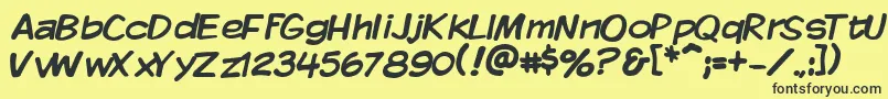 Vtckomixationregular Font – Black Fonts on Yellow Background