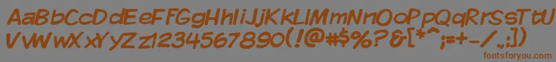 Fonte Vtckomixationregular – fontes marrons em um fundo cinza