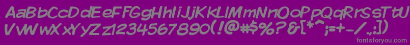 Vtckomixationregular-Schriftart – Graue Schriften auf violettem Hintergrund