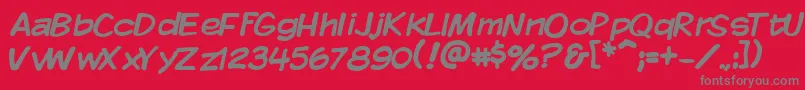 Vtckomixationregular-fontti – harmaat kirjasimet punaisella taustalla