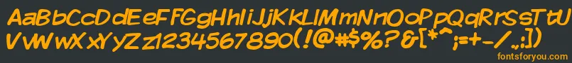 Vtckomixationregular Font – Orange Fonts on Black Background