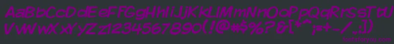 Шрифт Vtckomixationregular – фиолетовые шрифты на чёрном фоне