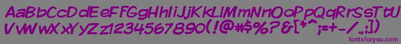 フォントVtckomixationregular – 紫色のフォント、灰色の背景