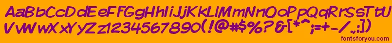 Vtckomixationregular Font – Purple Fonts on Orange Background