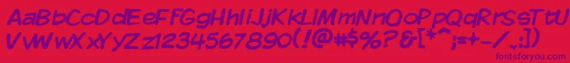 Vtckomixationregular-fontti – violetit fontit punaisella taustalla